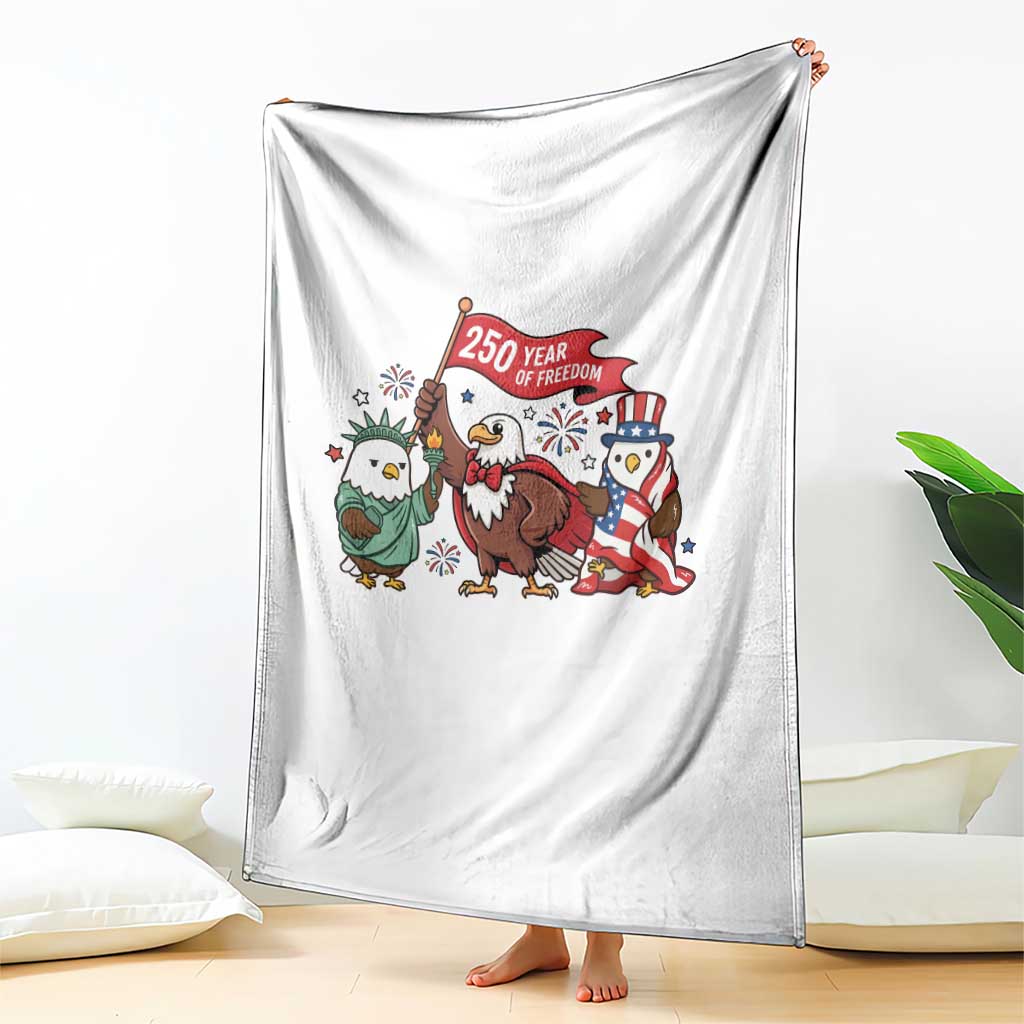 Cute Patriotic Eagle 250 Years Of Freedom Throw Blanket American Pride Gift TS12 Print Your Wear
