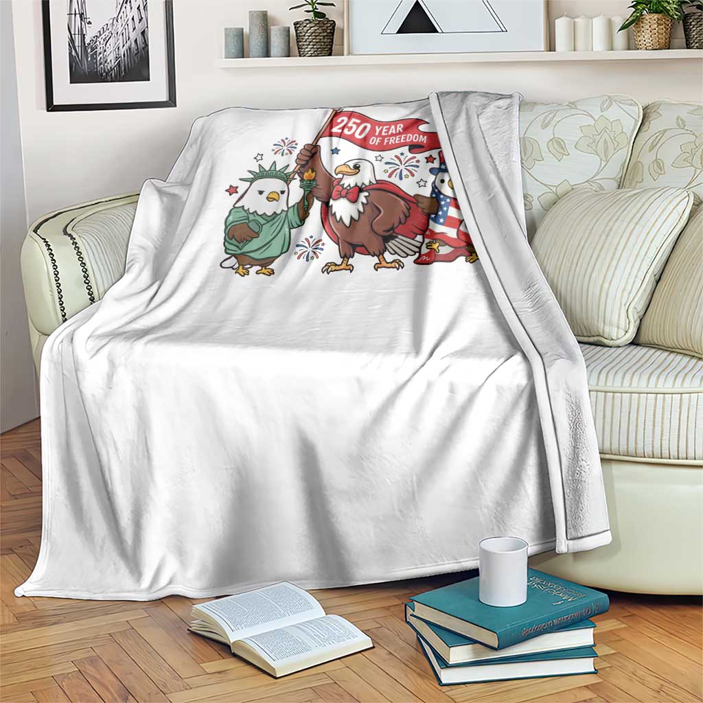 Cute Patriotic Eagle 250 Years Of Freedom Throw Blanket American Pride Gift TS12 Print Your Wear