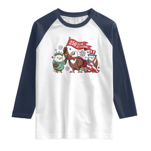 Cute Patriotic Eagle 250 Years Of Freedom Raglan Shirt American Pride Gift TS12 White Navy Print Your Wear