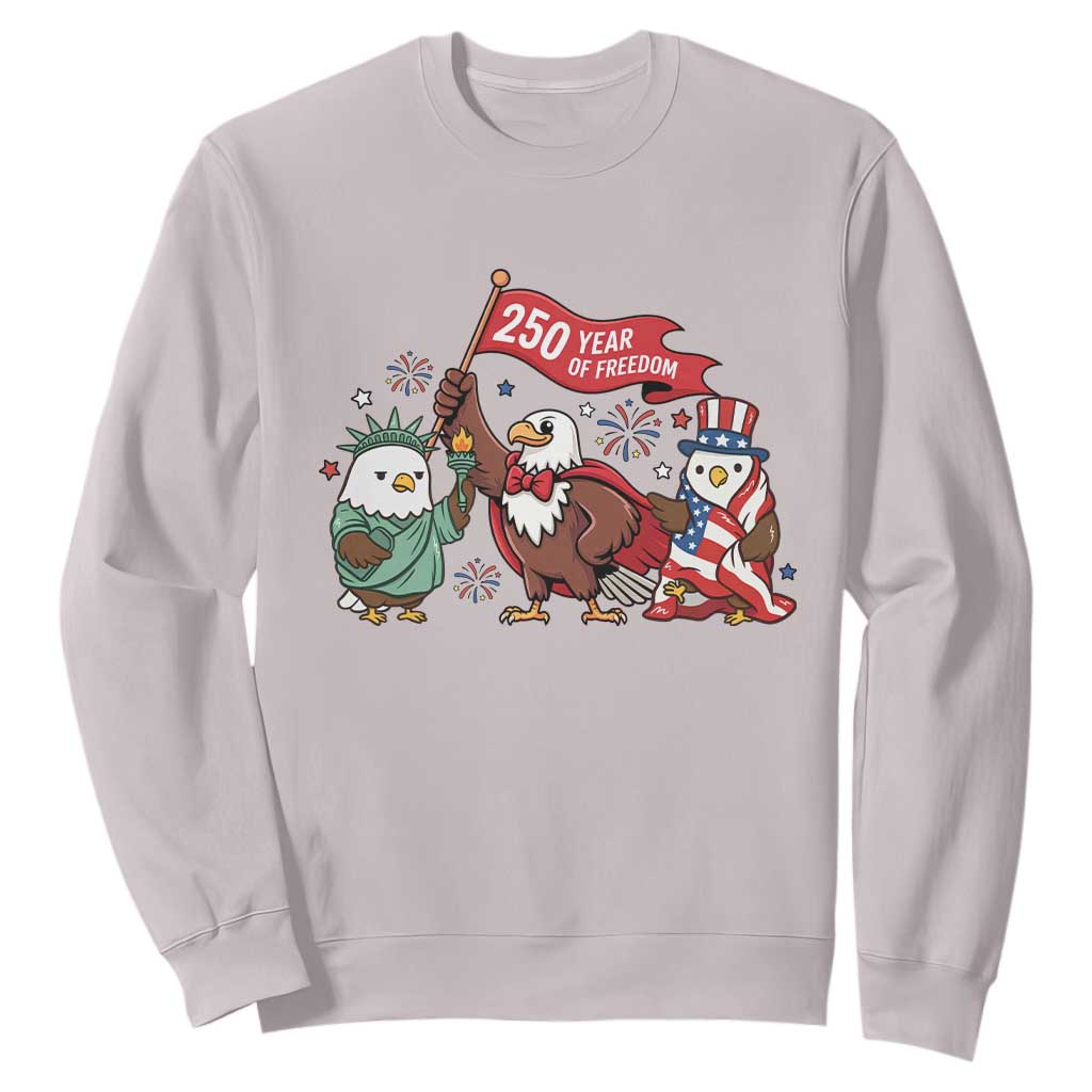 Cute Patriotic Eagle 250 Years Of Freedom Sweatshirt American Pride Gift TS12 Ice Gray Print Your Wear