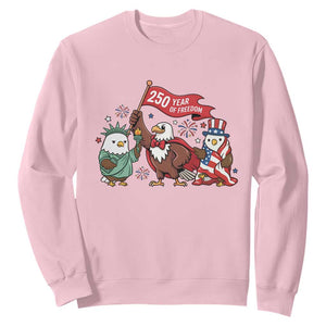 Cute Patriotic Eagle 250 Years Of Freedom Sweatshirt American Pride Gift TS12 Light Pink Print Your Wear