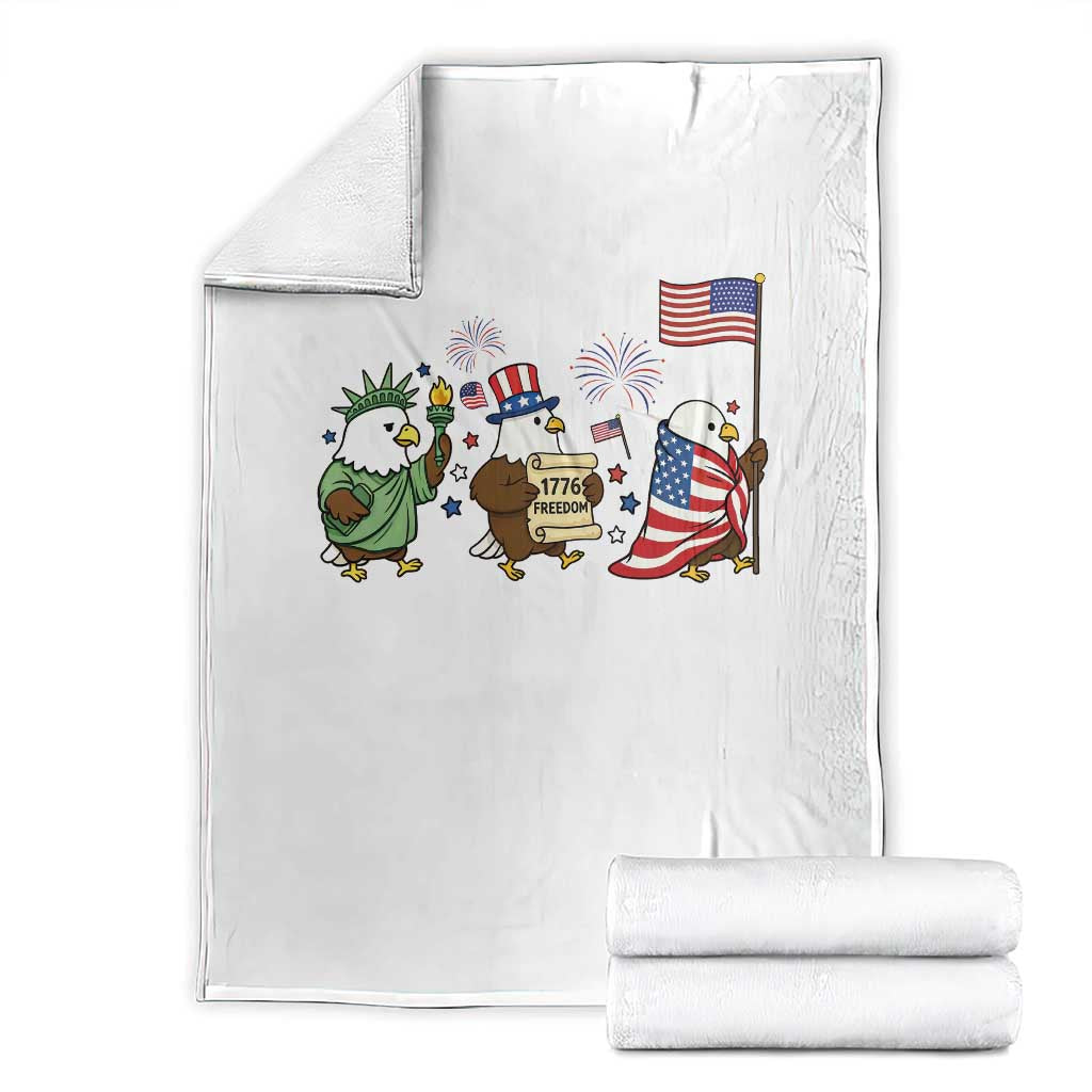 Adorable Patriotic Eagle 250 Years Of Freedom Throw Blanket USA Anniversary Gift TS12 White Print Your Wear