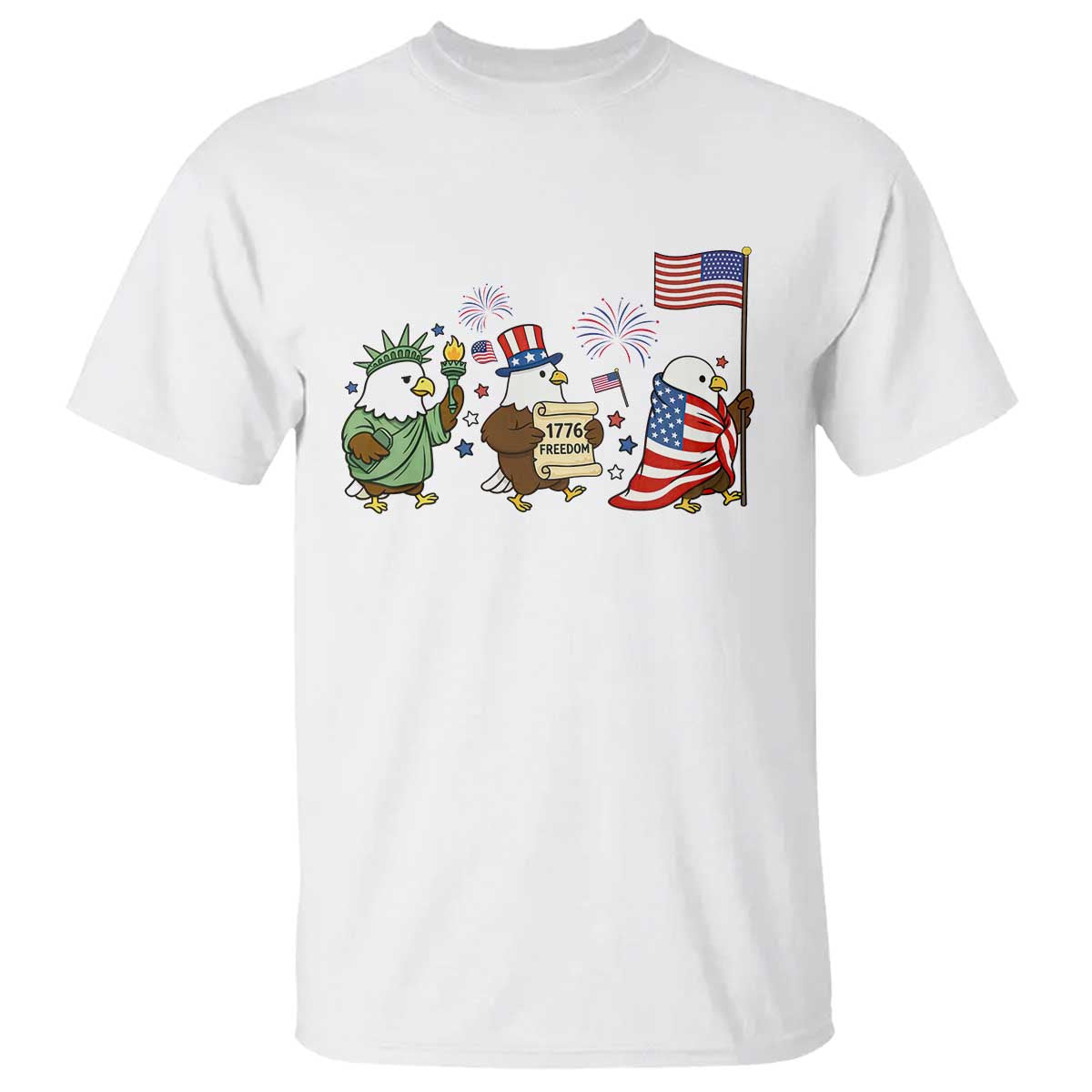 Adorable Patriotic Eagle 250 Years Of Freedom T Shirt USA Anniversary Gift TS12 White Print Your Wear
