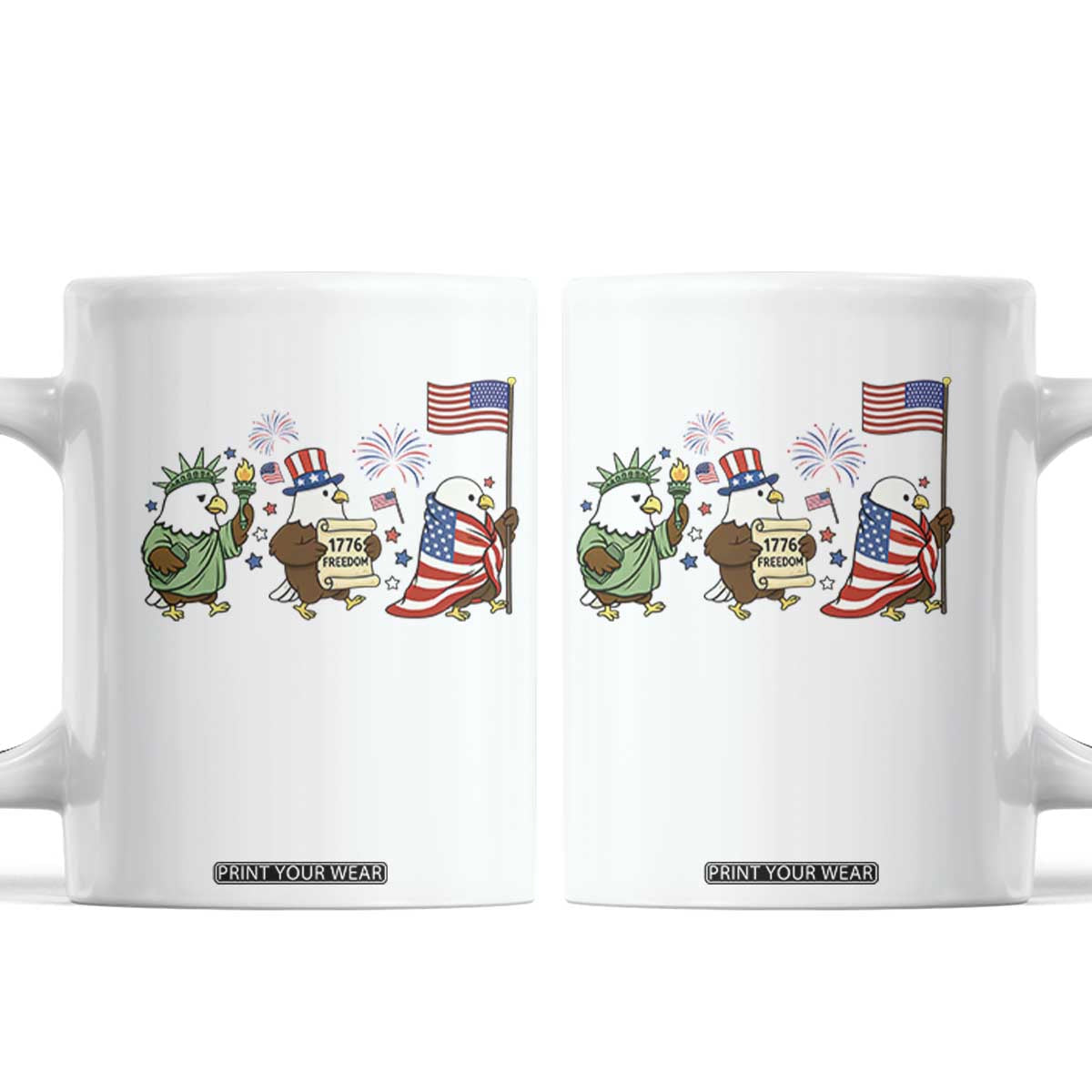 Adorable Patriotic Eagle 250 Years Of Freedom Coffee Mug USA Anniversary Gift TS12 White Print Your Wear