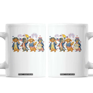 Patriotic Wiener Dog 250th Anniversary Coffee Mug Dachshund Lover Gift TS12 White Print Your Wear