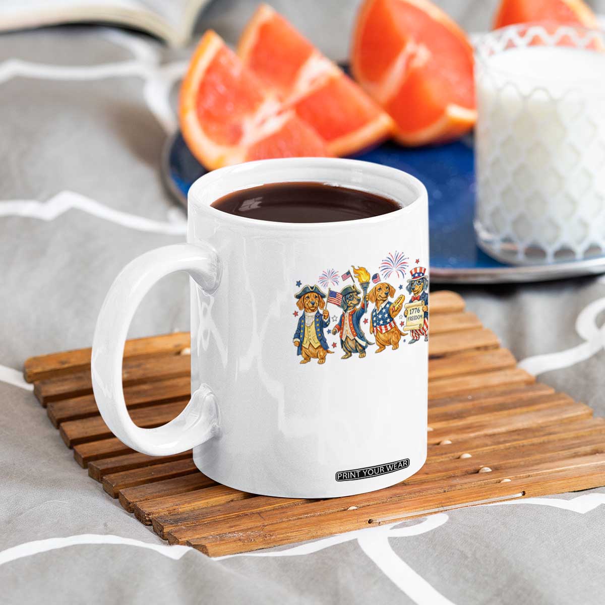Patriotic Wiener Dog 250th Anniversary Coffee Mug Dachshund Lover Gift TS12 Print Your Wear