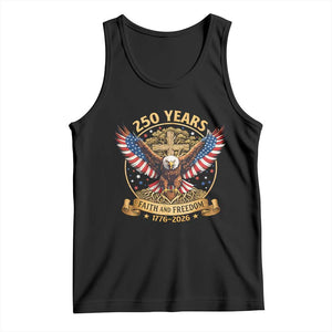 Faith And Freedom 250 Years Tank Top Patriotic Eagle Cross Gift TS12 Black Print Your Wear