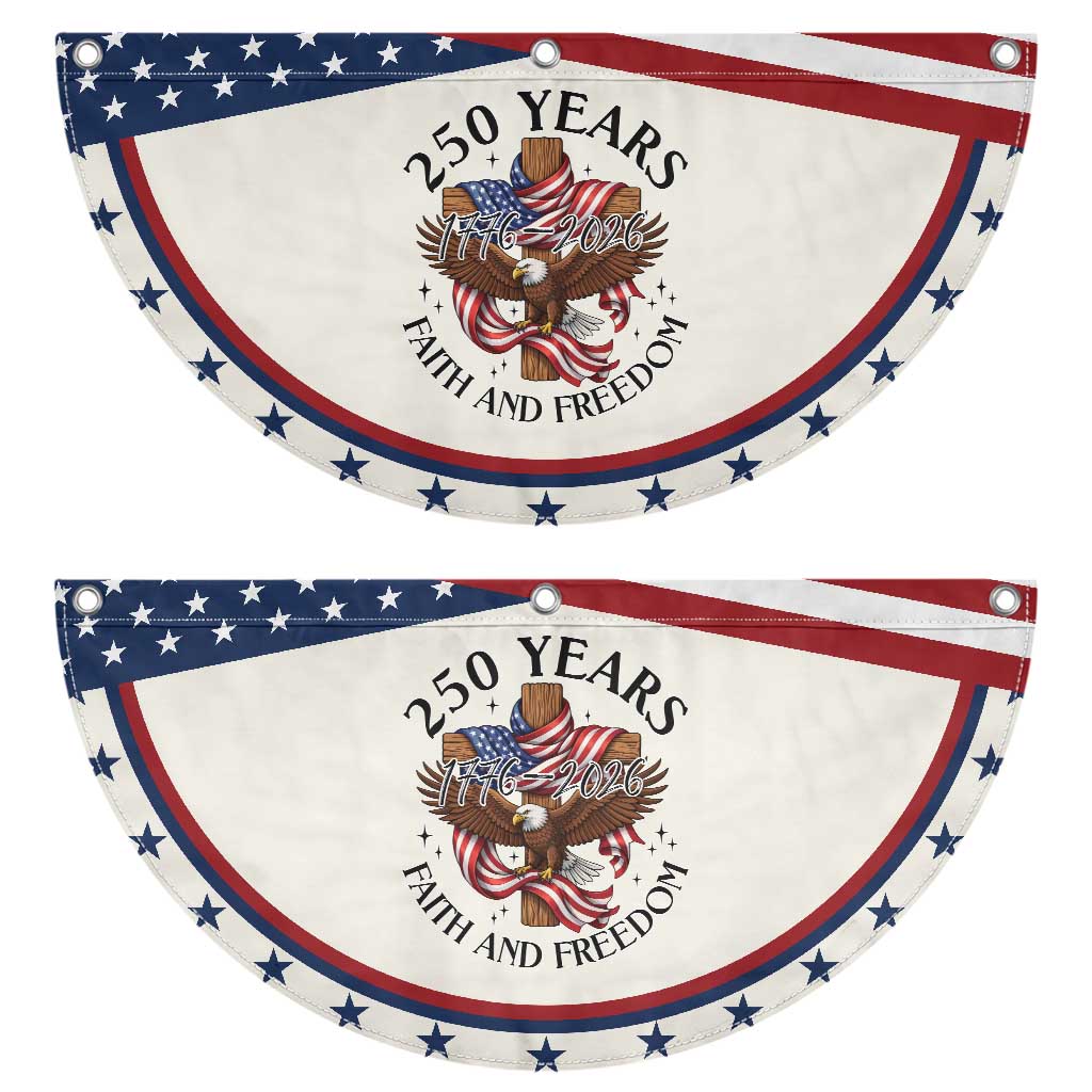 250 Years Faith And Freedom Patriotic Fan Flag Christian Eagle Gift TS12 2pcs pack Classic Beige Print Your Wear