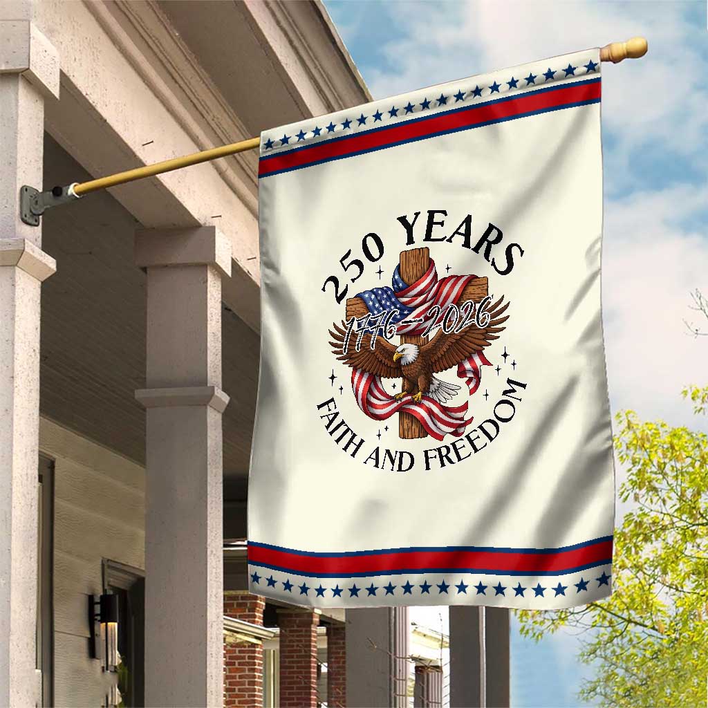 250 Years Faith And Freedom Patriotic Handheld Flag Patriotic Christian Eagle TS12 Distressed 8.2