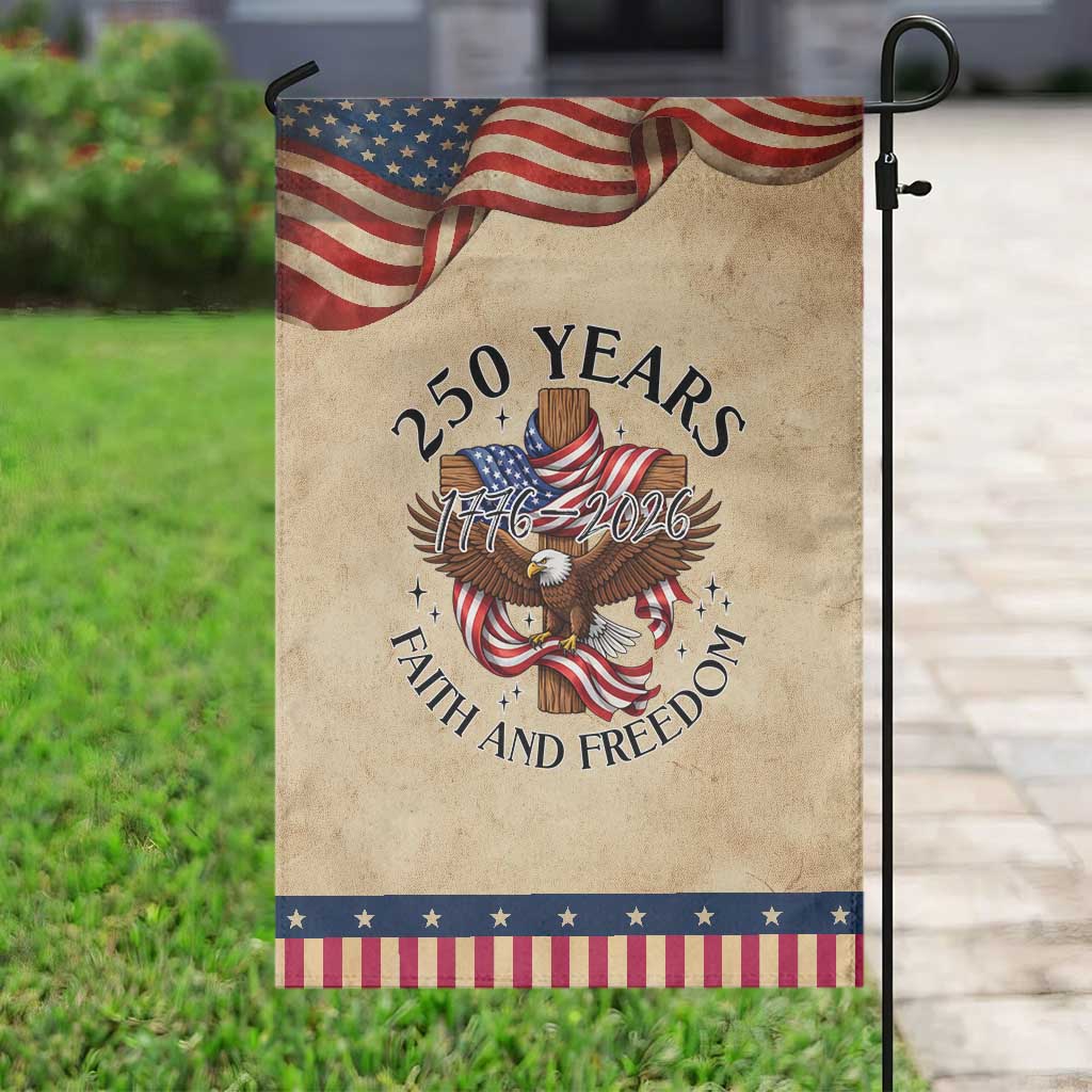250 Years Faith And Freedom Patriotic Handheld Flag Patriotic Christian Eagle TS12 Classic 8.2