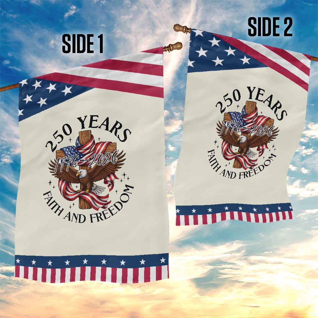 250 Years Faith And Freedom Patriotic Handheld Flag Patriotic Christian Eagle TS12 Print Your Wear