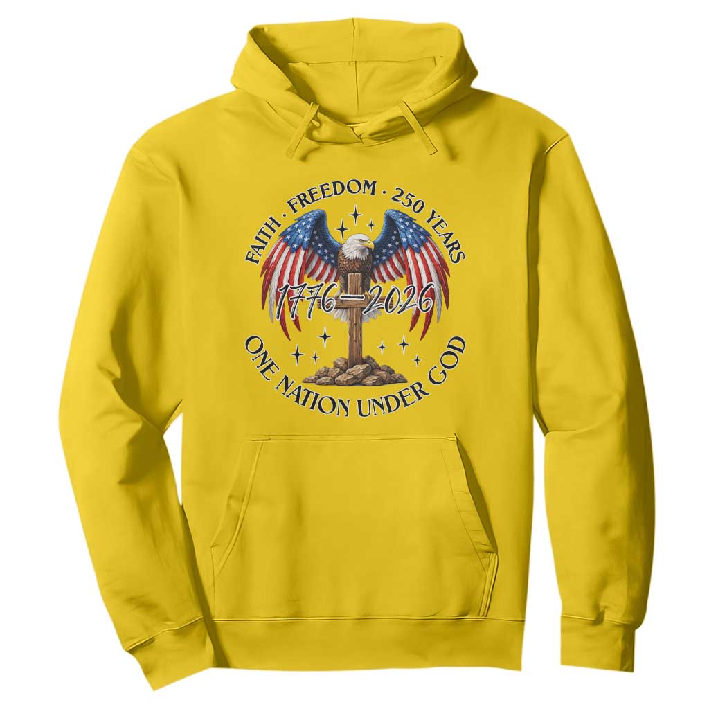 Patriotic Eagle Cross One Nation Under God Hoodie 250th Anniversary TS12 Daisy Print Your Wear