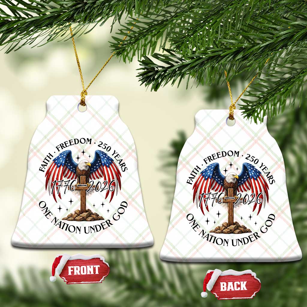 Patriotic Eagle Cross One Nation Under God Ceramic Ornament 250th Anniversary TS12 Print Your Wear