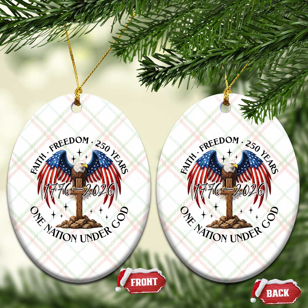 Patriotic Eagle Cross One Nation Under God Ceramic Ornament 250th Anniversary TS12 Print Your Wear