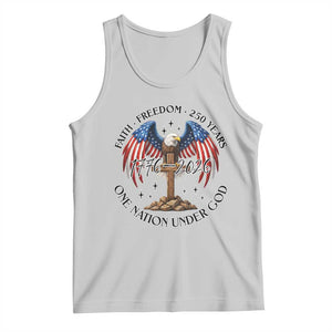 Patriotic Eagle Cross One Nation Under God Tank Top 250th Anniversary TS12 Ash Print Your Wear