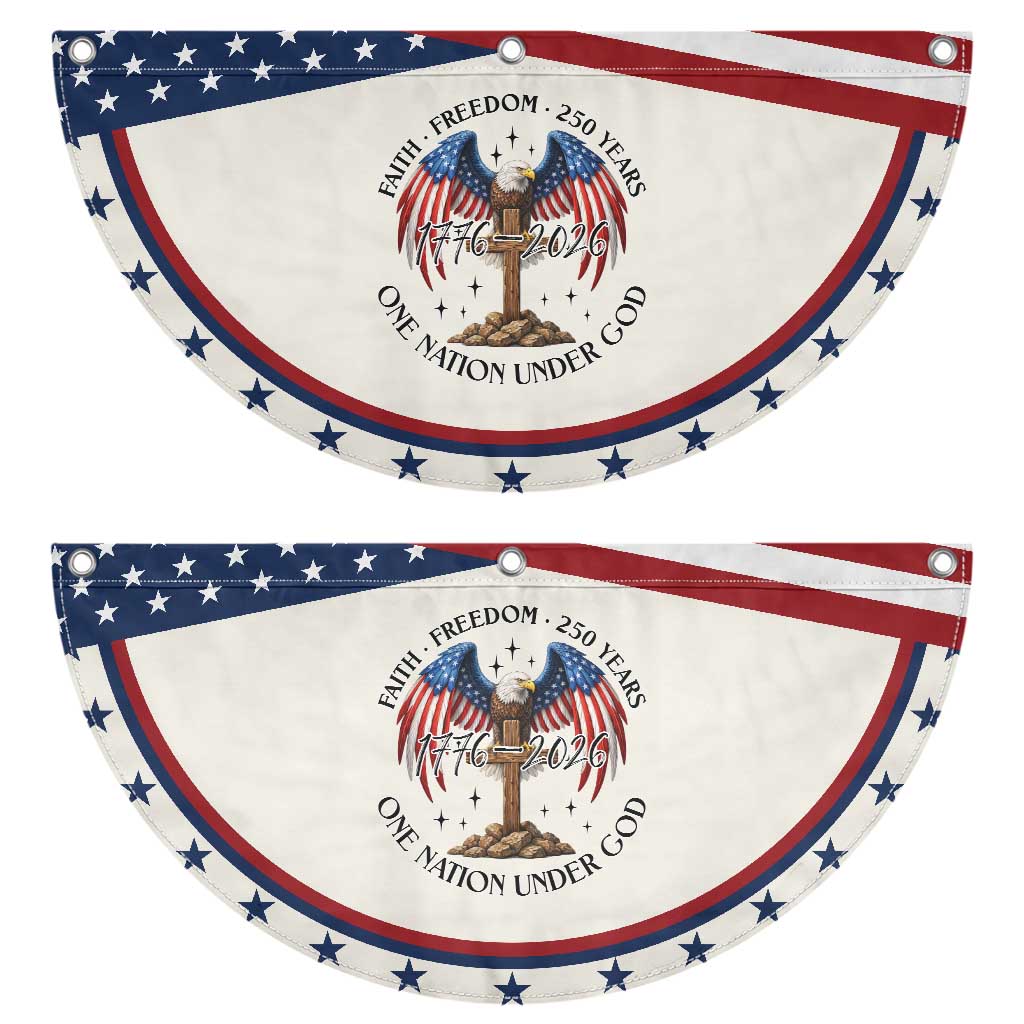 Eagle Cross One Nation Under God Patriotic Fan Flag 250th Anniversary TS12 2pcs pack Classic Beige Print Your Wear