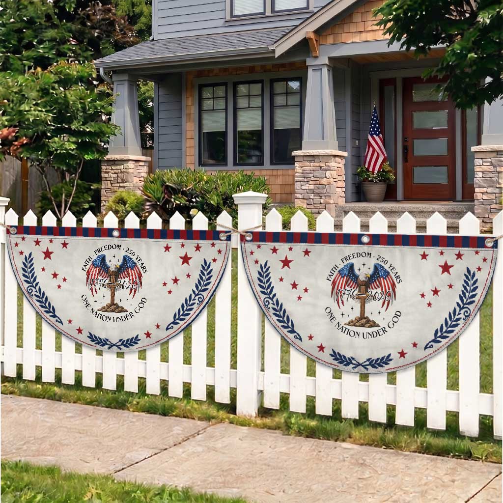 Eagle Cross One Nation Under God Patriotic Fan Flag 250th Anniversary TS12 2pcs pack Laurel Beige Print Your Wear