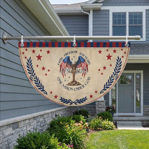 Eagle Cross One Nation Under God Patriotic Fan Flag 250th Anniversary TS12 2pcs pack Laurel Tan Print Your Wear