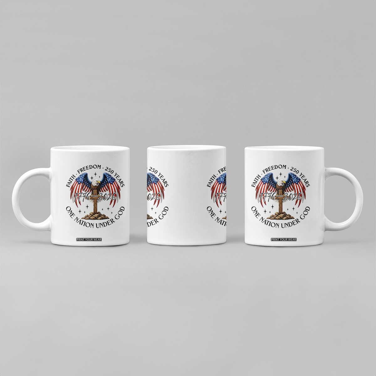 Patriotic Eagle Cross One Nation Under God Coffee Mug 250th Anniversary TS12 Print Your Wear