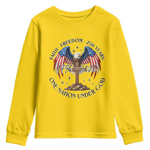 Patriotic Eagle Cross One Nation Under God Youth Sweatshirt 250th Anniversary TS12 Daisy Print Your Wear