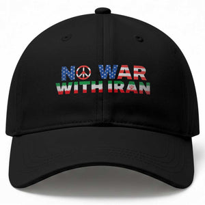 No War USA Iran Flag Baseball Cap Iranian Freedom Peace Advocate Gift TS12 Print Your Wear