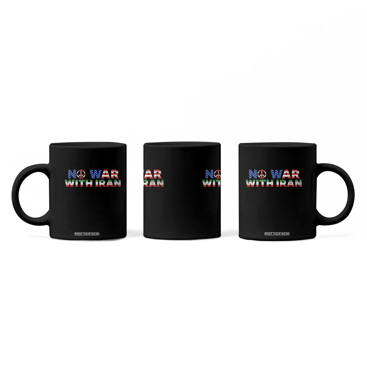 No War USA Iran Flag Coffee Mug Iranian Freedom Peace Advocate Gift TS12 Print Your Wear