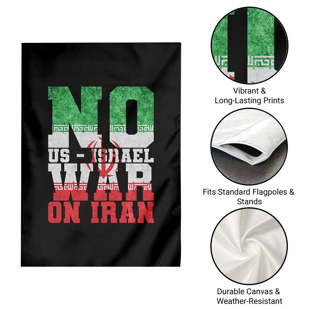 No Us Israel War On Iran Garden Flag Anti War Political Protest Statement TS12 Print Your Wear