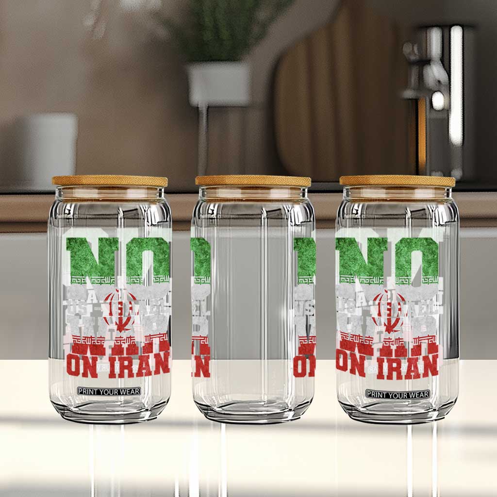 No Us Israel War On Iran Glass Can Anti War Political Protest Statement TS12 Print Your Wear