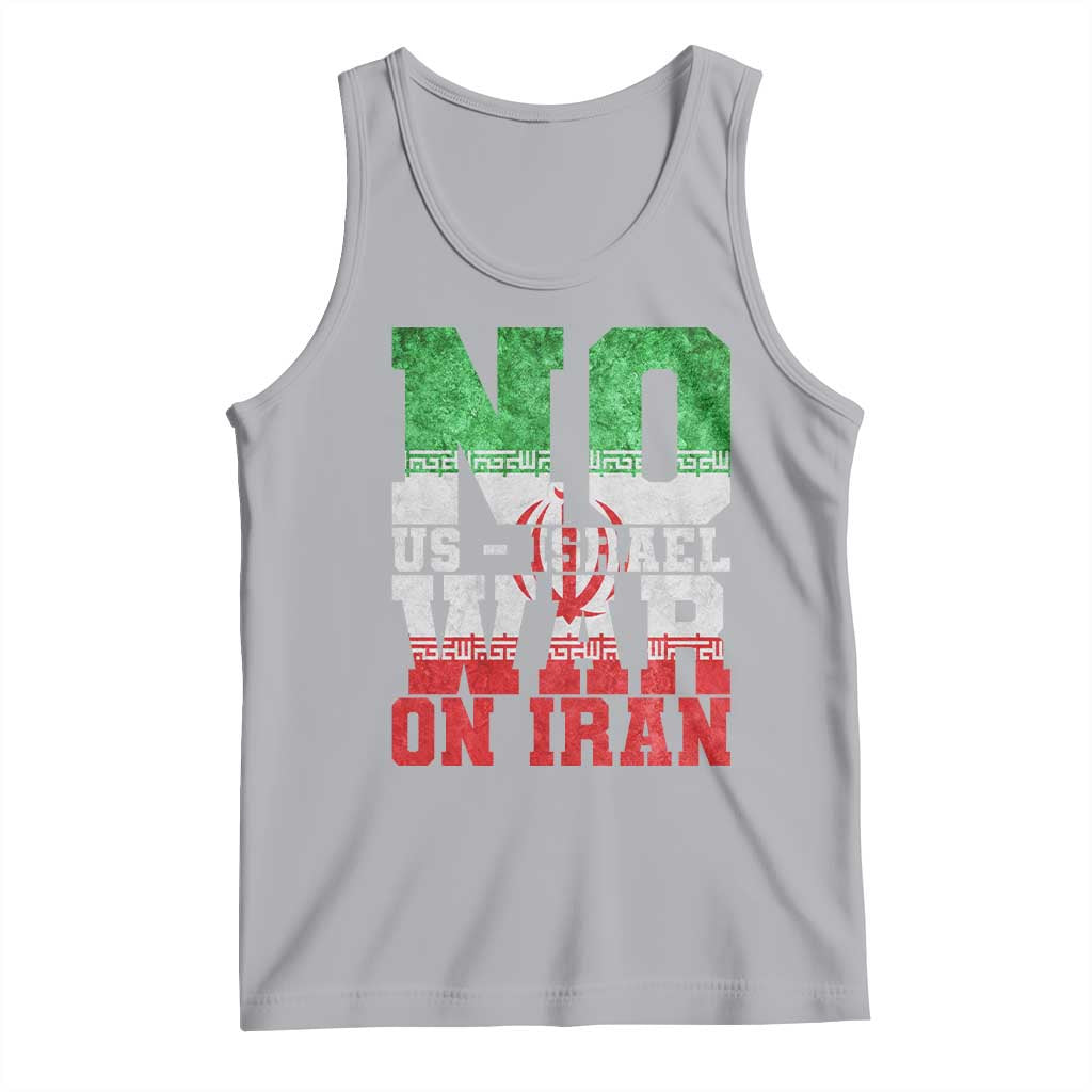 No Us Israel War On Iran Tank Top Anti War Political Protest Statement TS12 Athletic Heather Print Your Wear