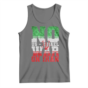 No Us Israel War On Iran Tank Top Anti War Political Protest Statement TS12 Black Heather Print Your Wear