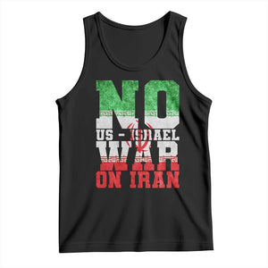No Us Israel War On Iran Tank Top Anti War Political Protest Statement TS12 Black Print Your Wear