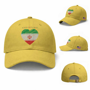 Stand With Iran Baseball Cap Anti War Political Protest Statement TS12 Baseball Cap Universal Fit Yellow Print Your Wear
