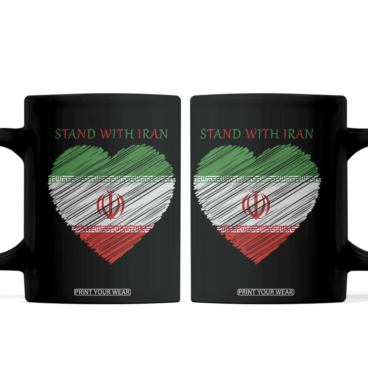 Stand With Iran Coffee Mug Anti War Political Protest Statement TS12 Black Print Your Wear