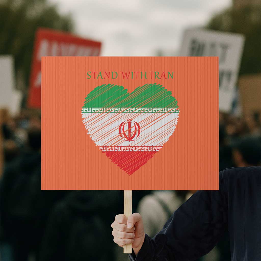 Stand With Iran Protest Sign Anti War Political Protest Statement TS12 Horizontal 18