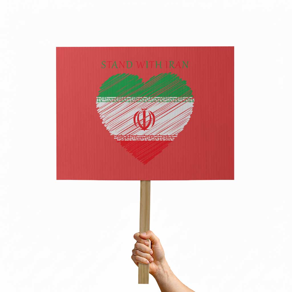 Stand With Iran Protest Sign Anti War Political Protest Statement TS12 Horizontal 18