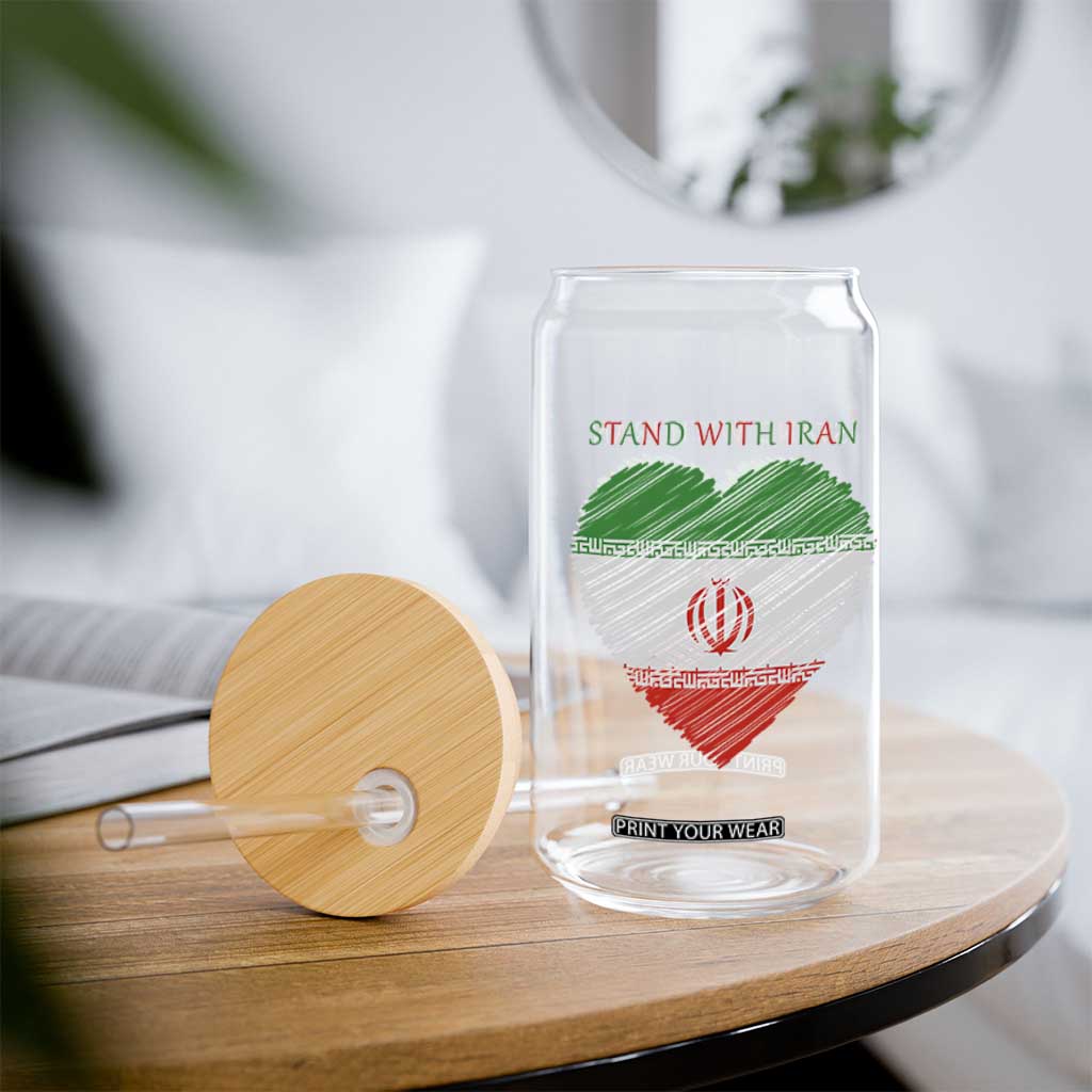 Stand With Iran Glass Can Anti War Political Protest Statement TS12 Print Your Wear