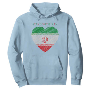 Stand With Iran Hoodie Anti War Political Protest Statement TS12 Light Blue Print Your Wear