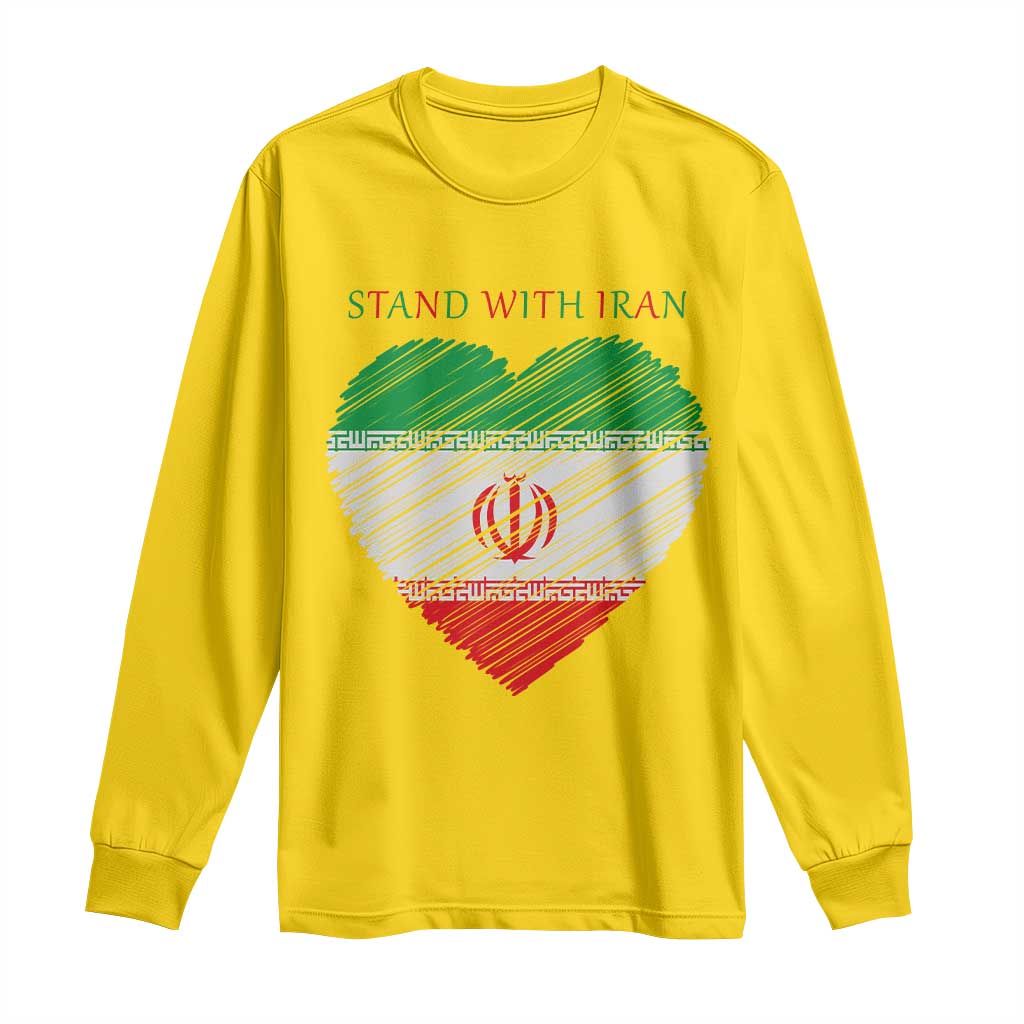 Stand With Iran Long Sleeve Shirt Anti War Political Protest Statement TS12 Daisy Print Your Wear