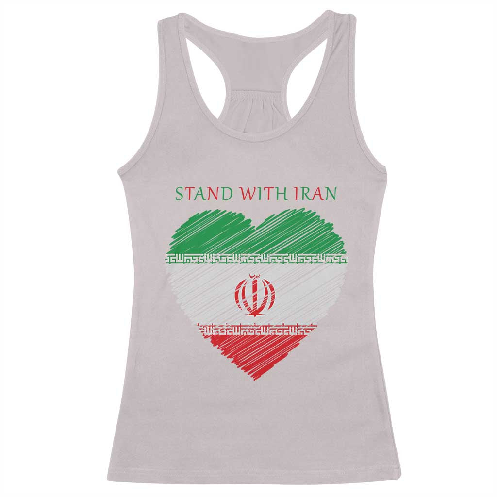 Stand With Iran Racerback Tank Top Anti War Political Protest Statement TS12 Ice Gray Print Your Wear