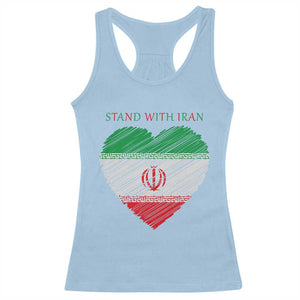 Stand With Iran Racerback Tank Top Anti War Political Protest Statement TS12 Light Blue Print Your Wear
