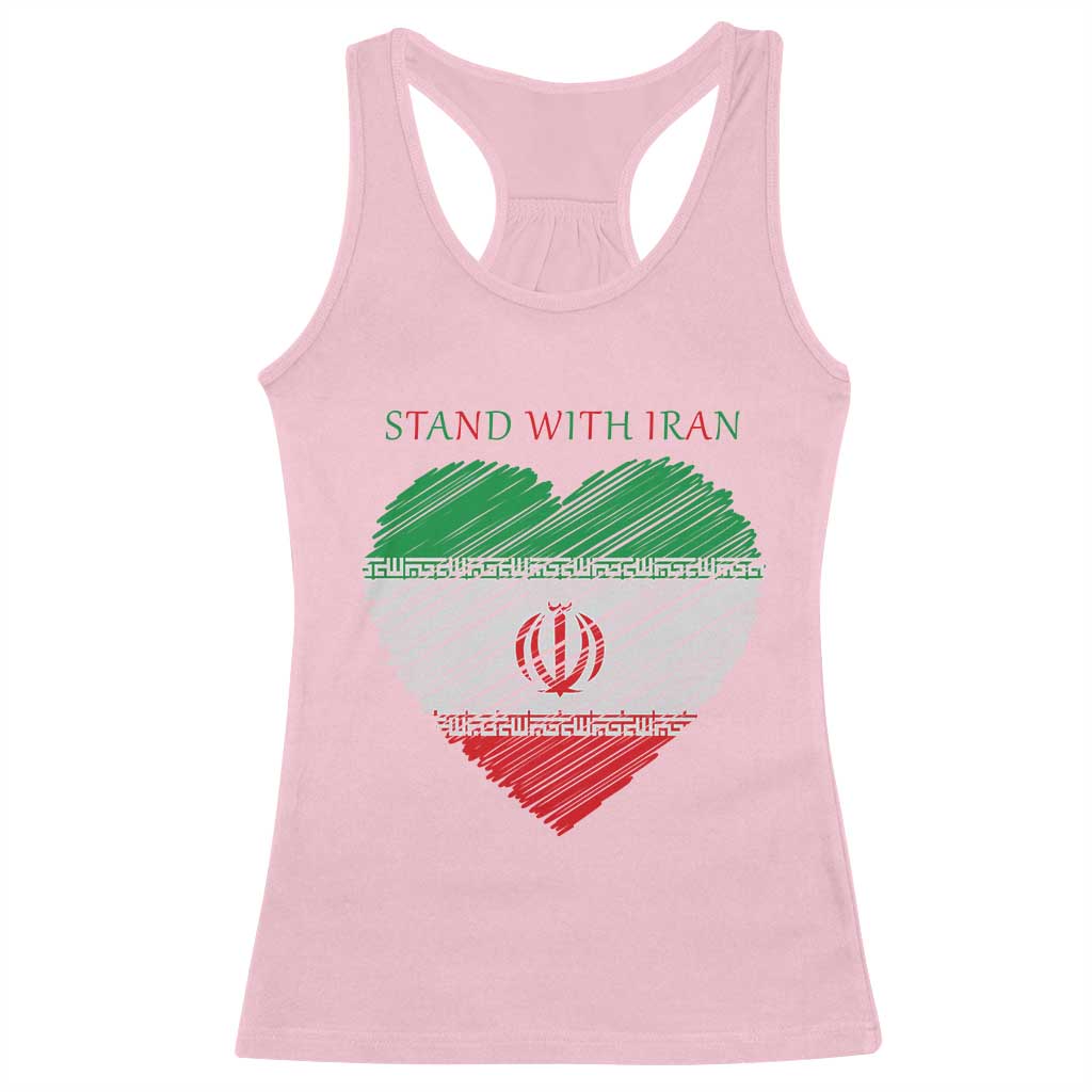 Stand With Iran Racerback Tank Top Anti War Political Protest Statement TS12 Light Pink Print Your Wear
