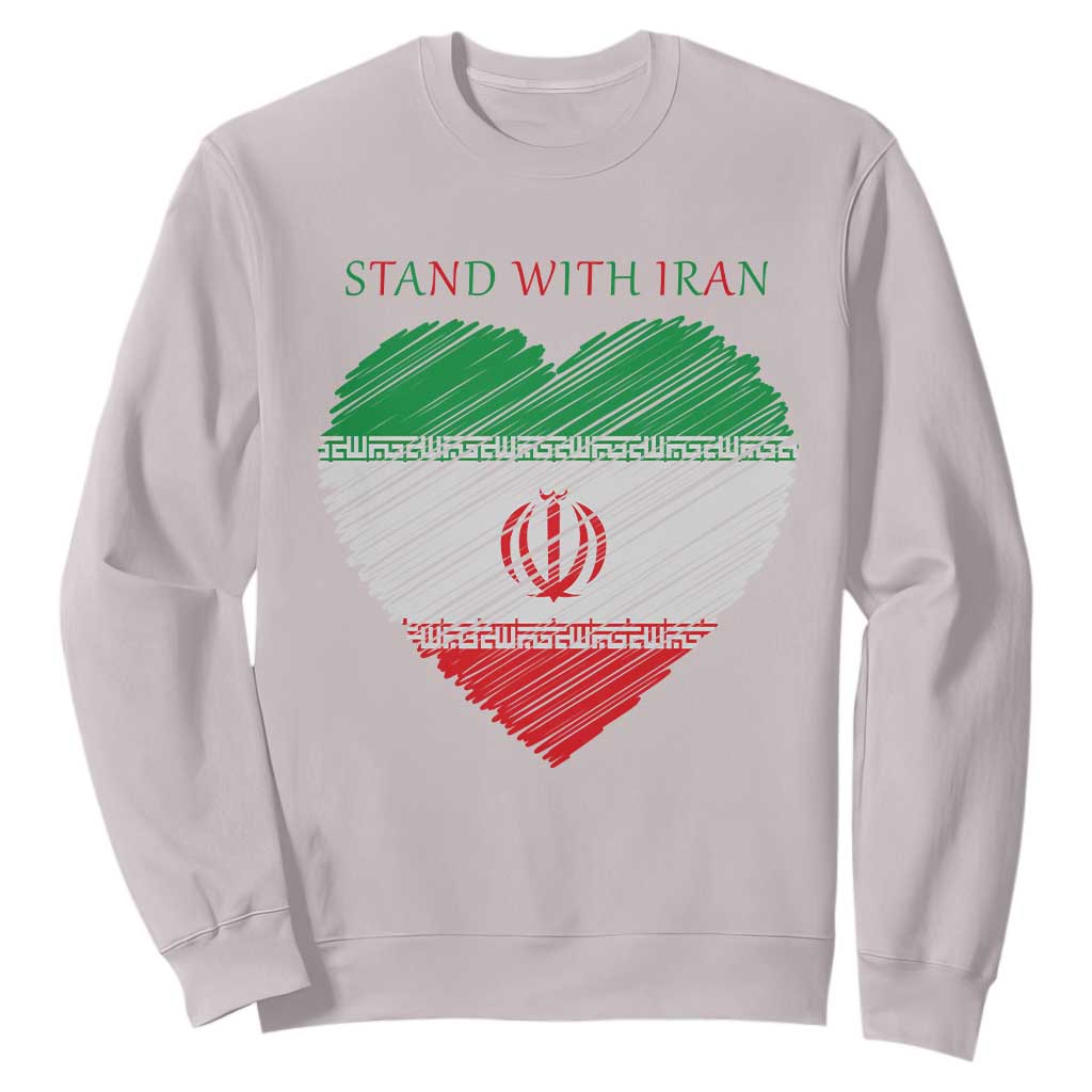 Stand With Iran Sweatshirt Anti War Political Protest Statement TS12 Ice Gray Print Your Wear