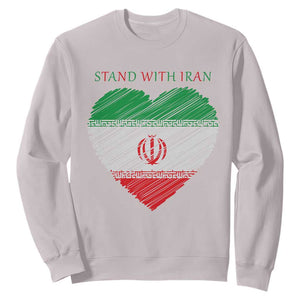 Stand With Iran Sweatshirt Anti War Political Protest Statement TS12 Ice Gray Print Your Wear