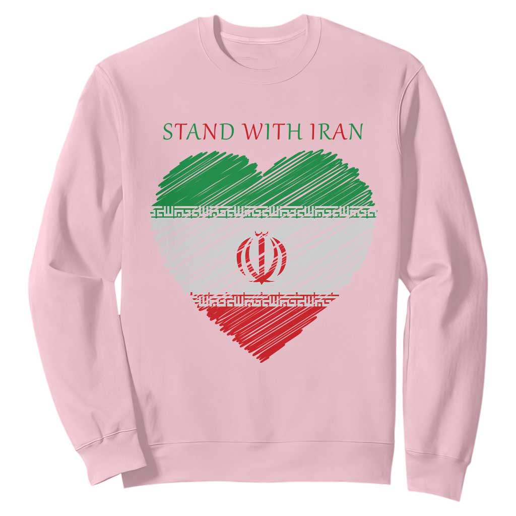 Stand With Iran Sweatshirt Anti War Political Protest Statement TS12 Light Pink Print Your Wear