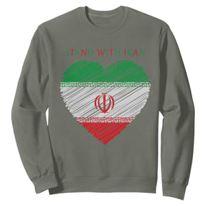 Stand With Iran Sweatshirt Anti War Political Protest Statement TS12 Military Green Print Your Wear