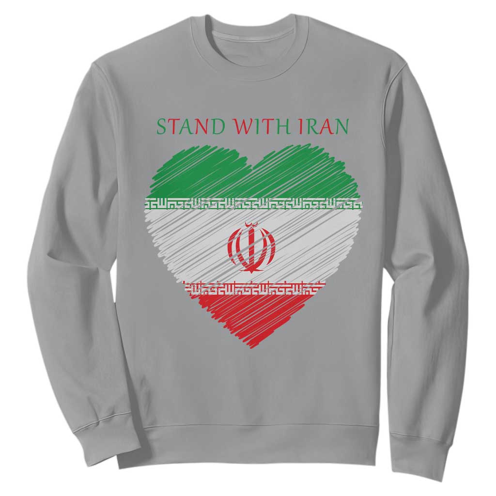 Stand With Iran Sweatshirt Anti War Political Protest Statement TS12 Sport Gray Print Your Wear