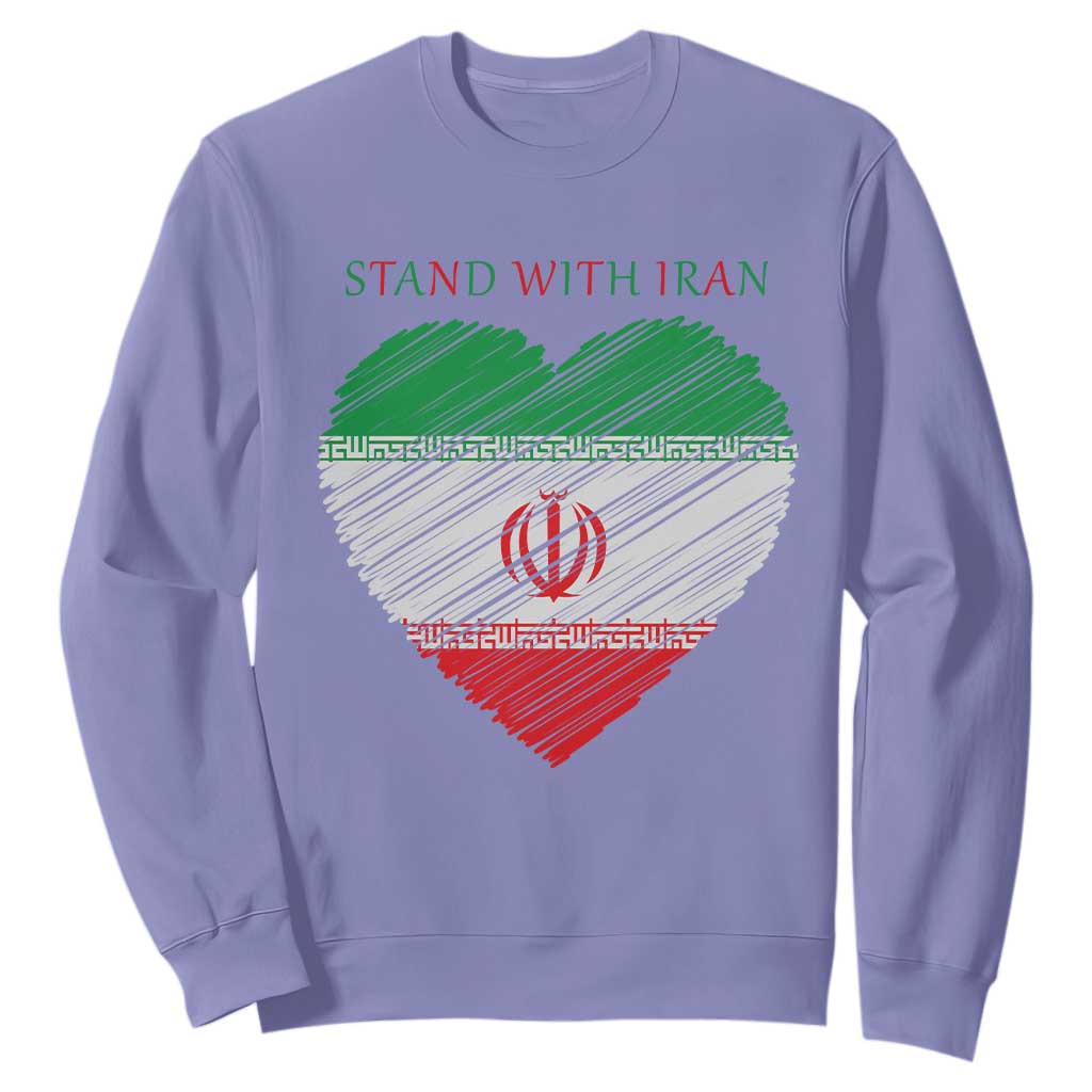 Stand With Iran Sweatshirt Anti War Political Protest Statement TS12 Violet Print Your Wear
