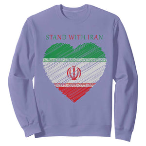 Stand With Iran Sweatshirt Anti War Political Protest Statement TS12 Violet Print Your Wear