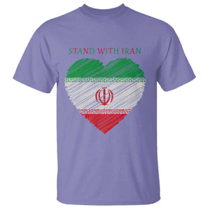 Stand With Iran T Shirt Anti War Political Protest Statement TS12 Violet Print Your Wear