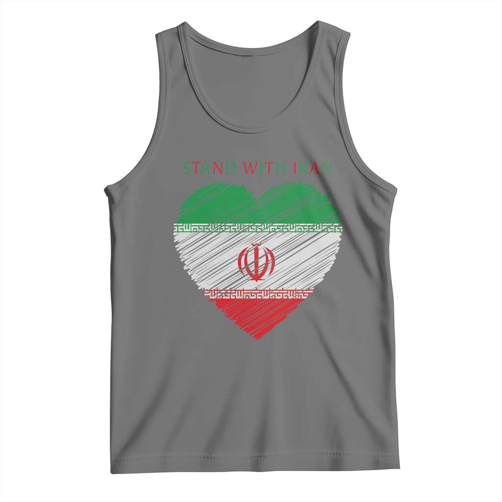 Stand With Iran Tank Top Anti War Political Protest Statement TS12 Black Heather Print Your Wear